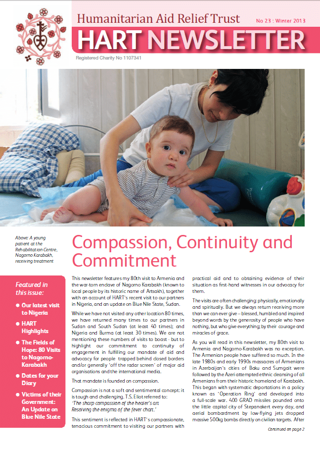 December Newsletter Humar HART Winter 2013 Newsletter | Humanitarian Aid Relief Trust (HART UK)